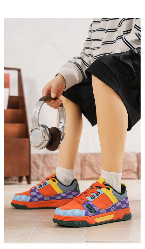 Giày sneaker nam cổ lửng thoáng khí phối màu, đế dày gót 3–5 cm — G 8220m Xanh dương, G 8220m Xanh lá, G8220 màu cam, G8220 xám đen chi tiết 4