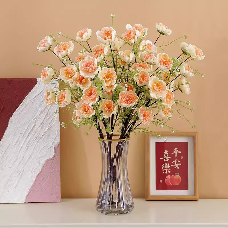 Simulación de mariposa de polen flores falsas decoración de la mesa de comedor azalea decoración de boda ramo flores de seda