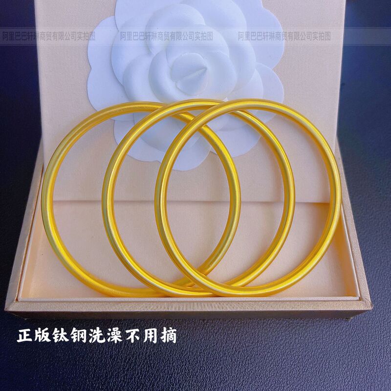 Non-fading Titanium Steel Ancient Heritage Bracelet Women's Cold Style Niche Design Solid Frosted Brushed Gold Bracelet