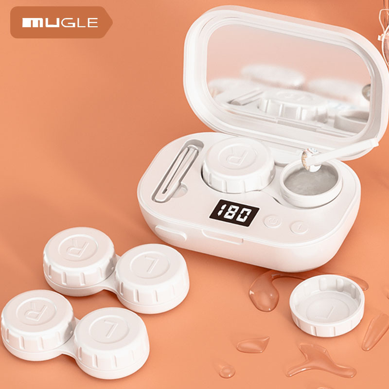 Belleza pupila caja portátil de limpieza automática esterilización pequeño instrumento de limpieza inteligente eléctrico limpiador de lentes de contacto