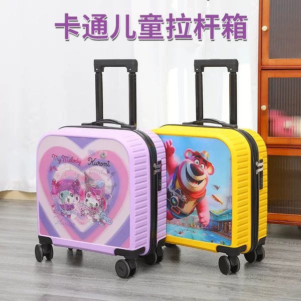New 3D Color Changing Children's Luggage Anime Pattern Children's Trolley Case 20inch Boarding Suitcase for Children