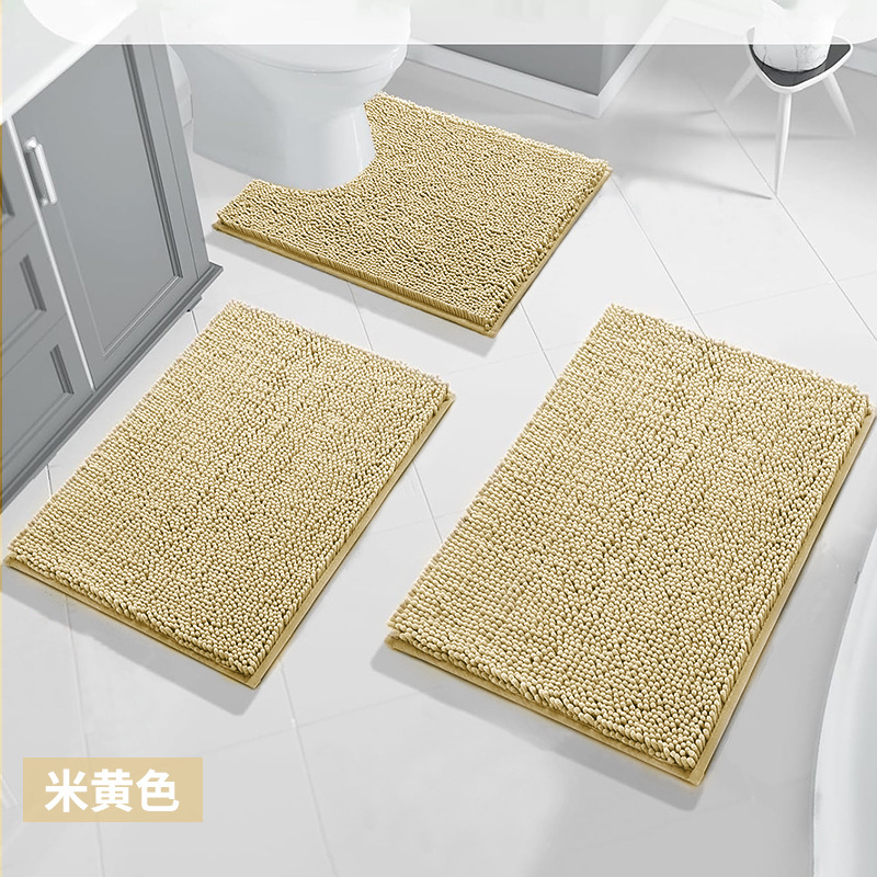 Transfronterizos dedicados al baño inodoro esterilla de piso de tres piezas conjunto de esterilla antideslizante de puerta de inodoro doméstico esterilla de absorción de agua