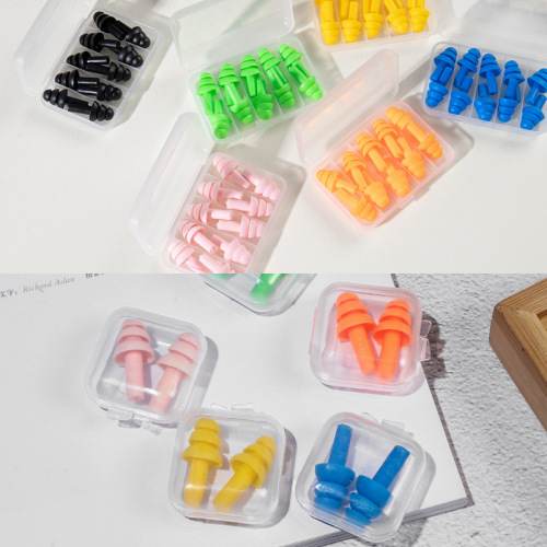 Printable logo, multi-color optional, drifting swimming earplugs, washable silicone protective earplugs, noise-proof and soundproof earplugs