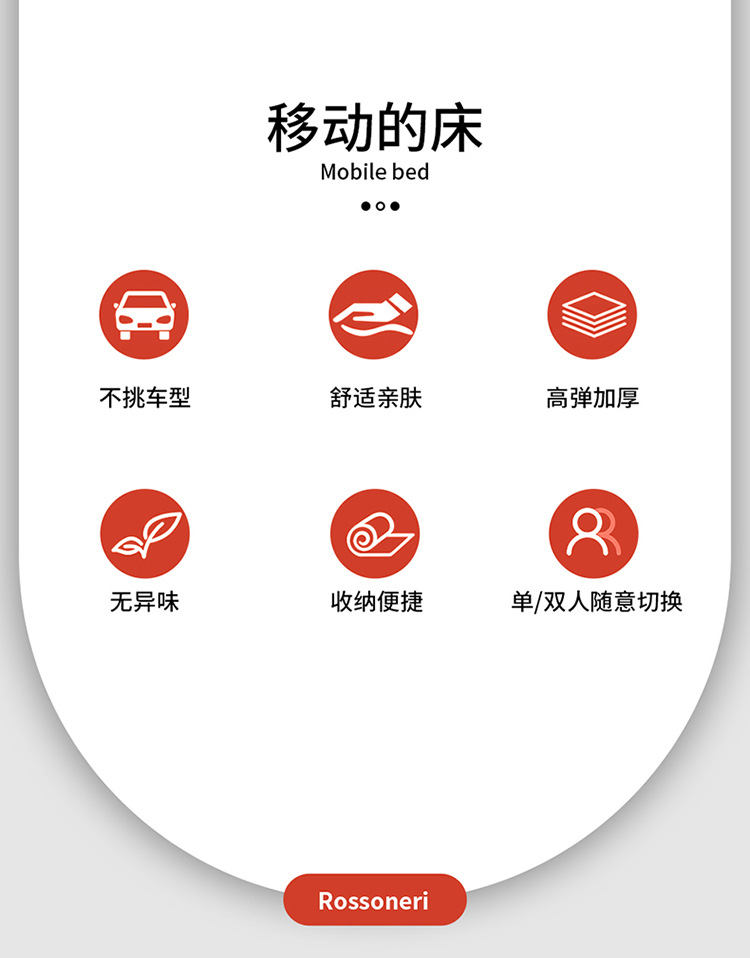 Ac Milan Car Mattress, Non-Inflatable Foam Pad, Specially Designed for Tesla 3Y and Xpeng G67