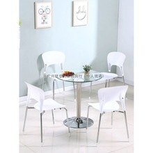 防刮划设计玻璃圆桌简约现代玻璃桌子圆钢化玻璃咖啡桌飘窗小桌
