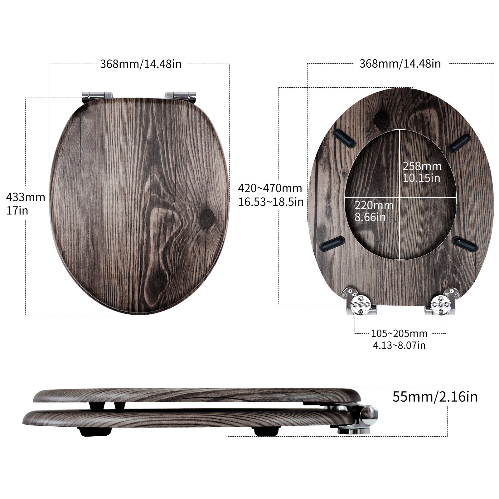 Fábrica directa placa de densidad de madera MDF cubierta de inodoro pvc placa impresa patrón de madera caída lenta