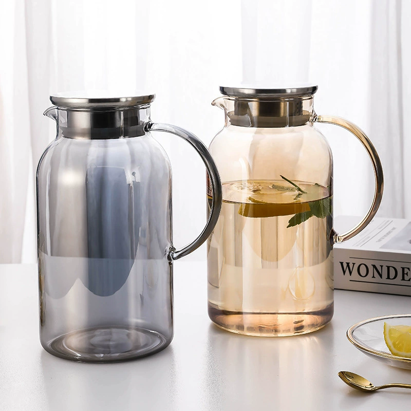 Retro glass capacious teapot for home use, tea
