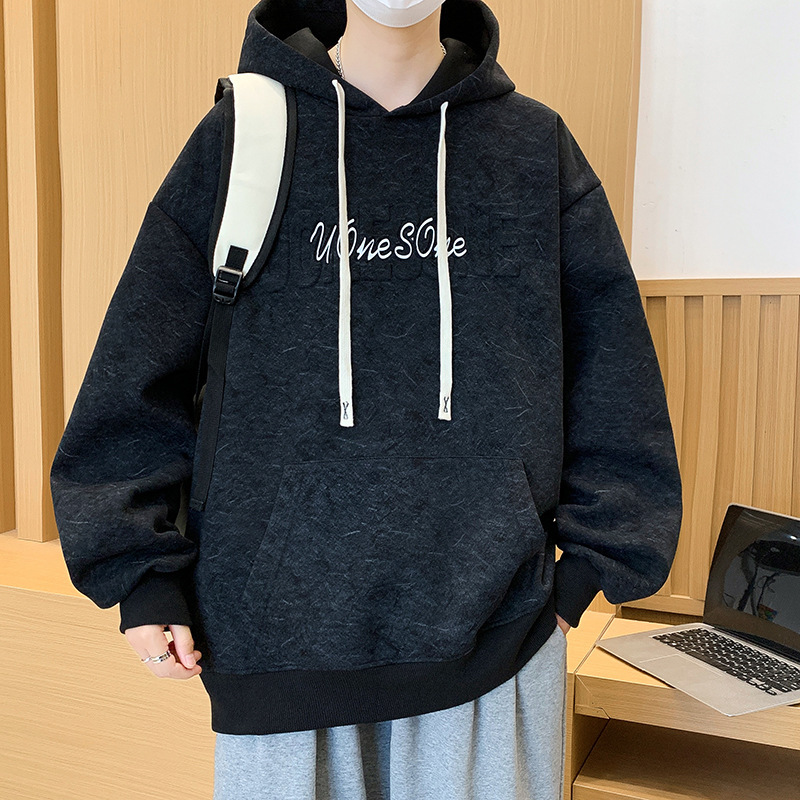 春秋季青少年连帽卫衣男孩初中高中学生潮牌帅气外套大童男装上衣|undefined