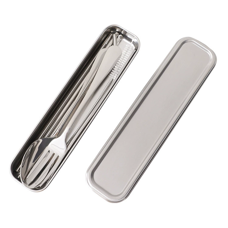 Handheld chopsticks, children's tableware stainless steel, storage box, set