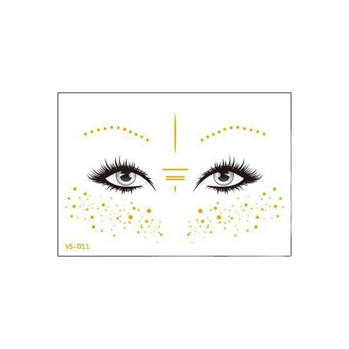 Hot stamping tattoo stickers golden carnival party face stickers live broadcast Internet celebrity beauty girl's face realistic diy consignment