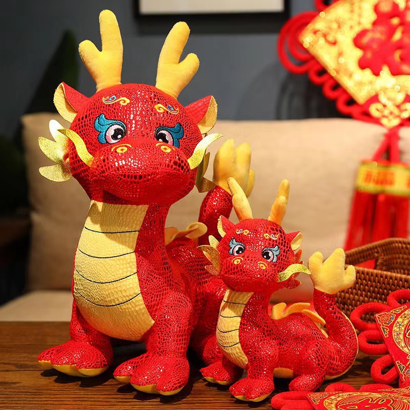 2024 Año nuevo paño festivo bebé Rana dragón año mascota muñeca Zodiaco muñeca Reunión Anual regalo al por mayor puede agregar logotipo image 5