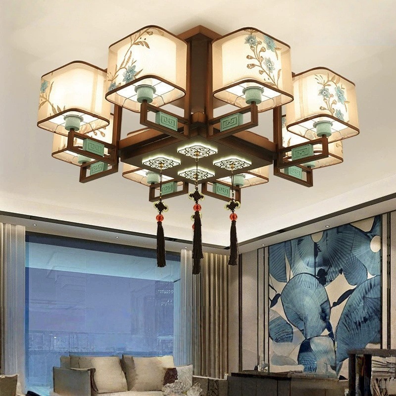 新中式吸顶灯中国风客厅灯餐厅灯卧室家用别墅工程灯LED节能灯