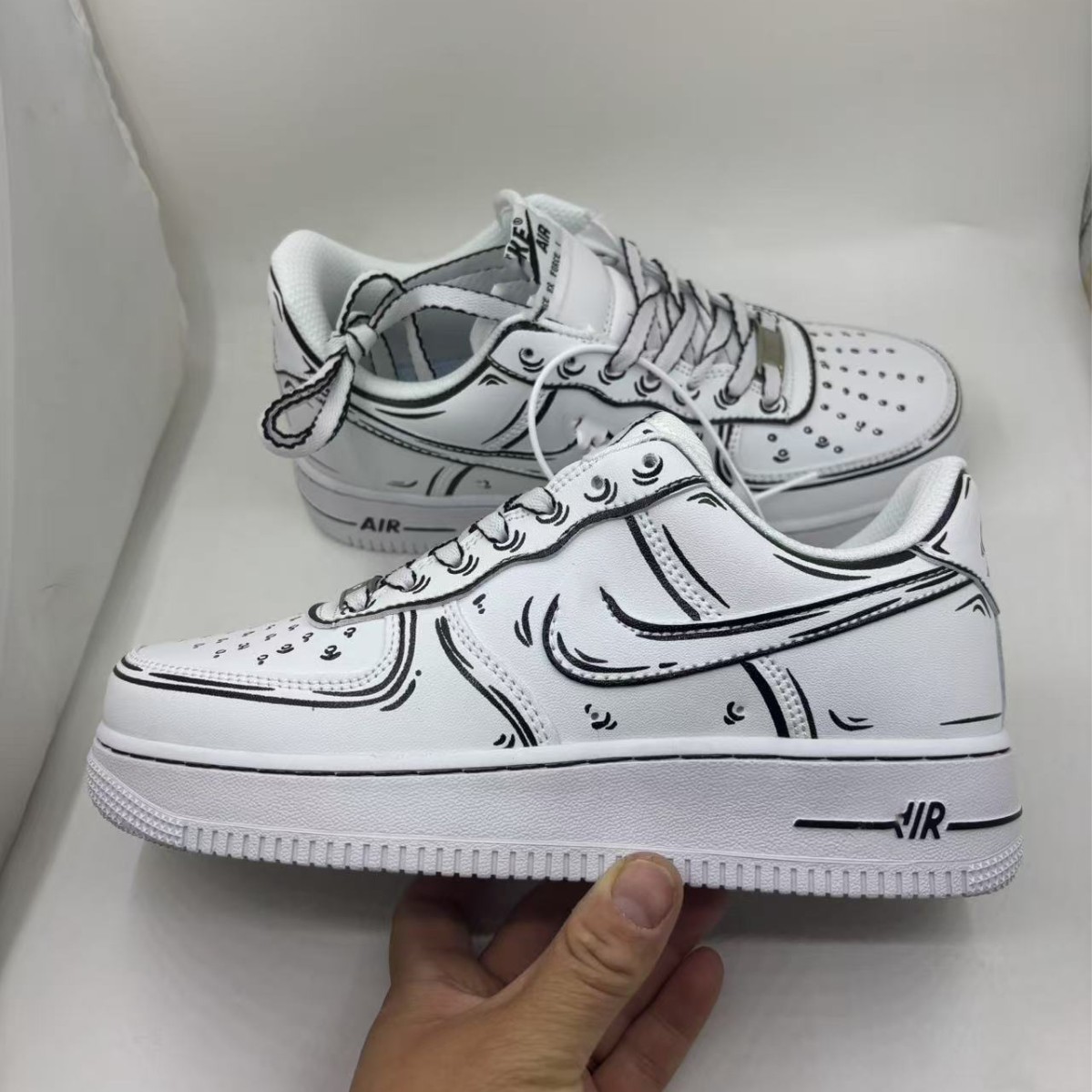 Spot Air Force One Beige Sneakers Men's Comfortable Non-Slip Casual Shoes Fashionable Simple Couple Trendy Shoes Sports Shoes