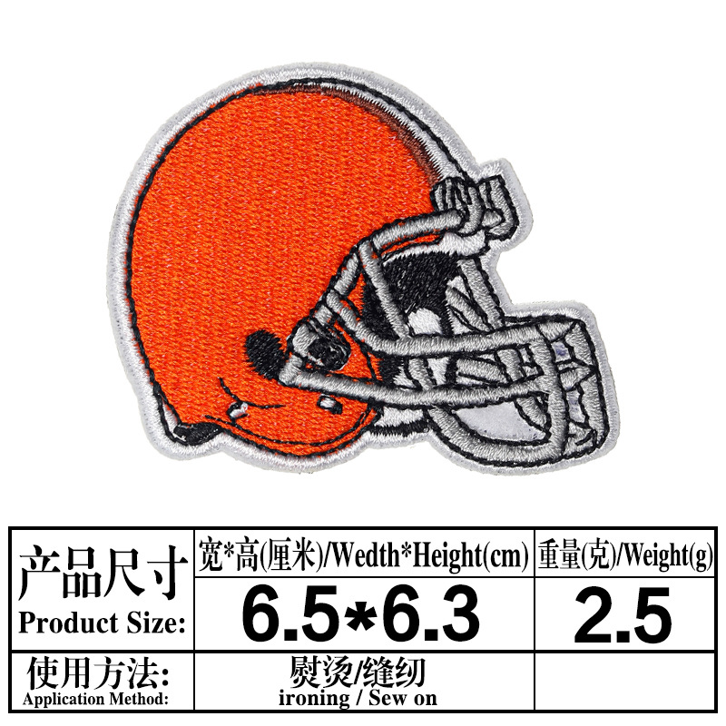 Planchado adhesivo NFL Liga Americana 32 Equipo LOGO Emblema del equipo Insignia de bordado de computadora Etiqueta engomada de tela bordada Parche de parche