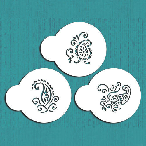 Navidad spray molde café tire flor molde fondant cake decoración azúcar polvo tamiz hueco galleta molde