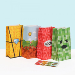 漫画プリントフラットポケット Minecraft パーティーキャンディ包装袋ホットゲームプリントギフトバッグステッカー付き