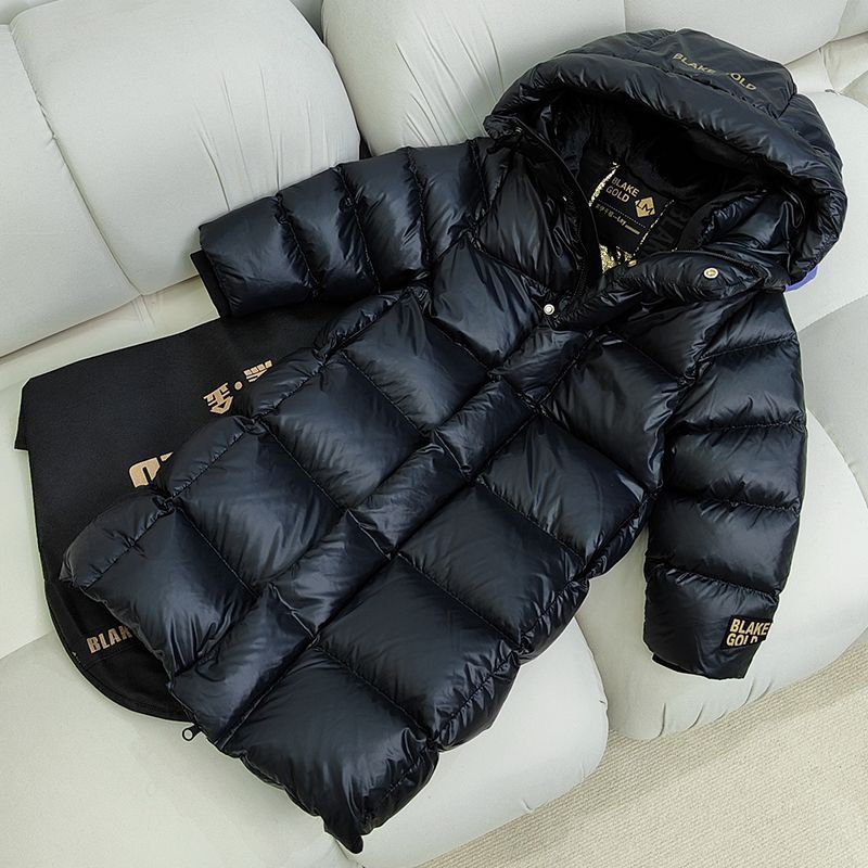 Velvet children's short long down jacket for boys