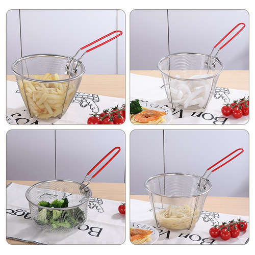 TMEU Amazon 304 stainless steel oil grid hot pot scoop noodle filter mesh spoon deep fryer drain scoop