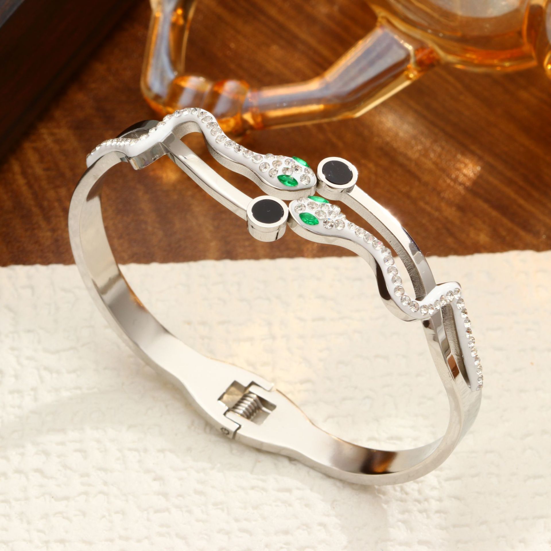 Green Eyed Snake-Steel Color