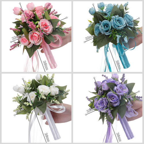 Korean-style bride wedding handbouquets bridesmaid artificial flowers fake flowers wedding celebration photography props bouquet plastic roses fake flowers
