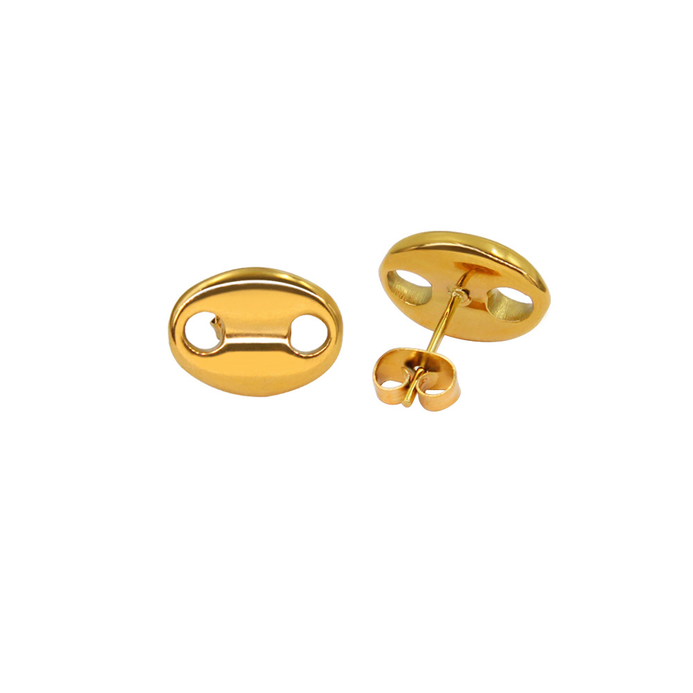 1 Pair Retro Simple Style Geometric 304 Stainless Steel 18K Gold Plated Ear Studs display picture 17