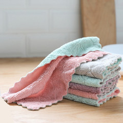 Two-color coral velvet non-stick kitchen strong absorbent table and hand wiping dishwashing cloth for cleaning, wholesale