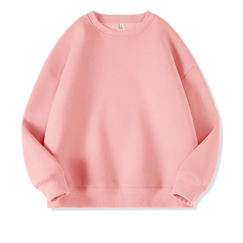 핑크【2607】라운드넥 스웨트셔츠【얇은 단면 350g】