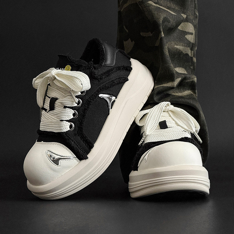 Celebrity-Inspired Smiley Face Chunky Shoes, Unisex Autumn Thick-Soled Height-Increasing Canvas Shoes, Casual Couple Shoes, Women's Shoes Celebrity-Inspired Smiley Face Chunky Shoes, Unisex Autumn Thick-Soled Height-Increasing Canvas Shoes, Casual Couple Shoes, Women's Shoes