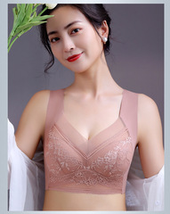New women's bra, fixed cup, one-piece back-beautiful tube top, breast-wrapping, side breast-retracting, traceless vest-style underwear