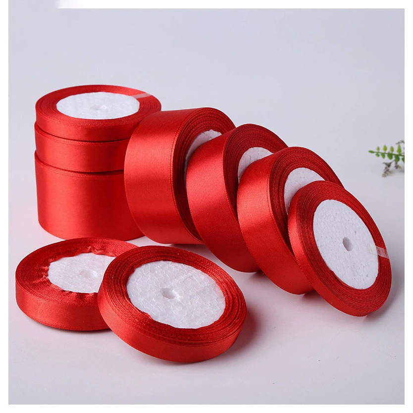 Красная лента, матовая лента из полиэстера, лента для свадебного украшения своими руками, подарочная коробка для торта, лента, лента