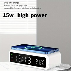 アマゾン小夜灯目覚まし時計無線充電器時計温度無線充電クロスボーダー私型