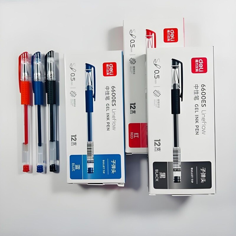 デリ 6600ES ゲルペン 0.5 サインペン 12 学生カーボンペン事務用品黒水ペン卸売|undefined