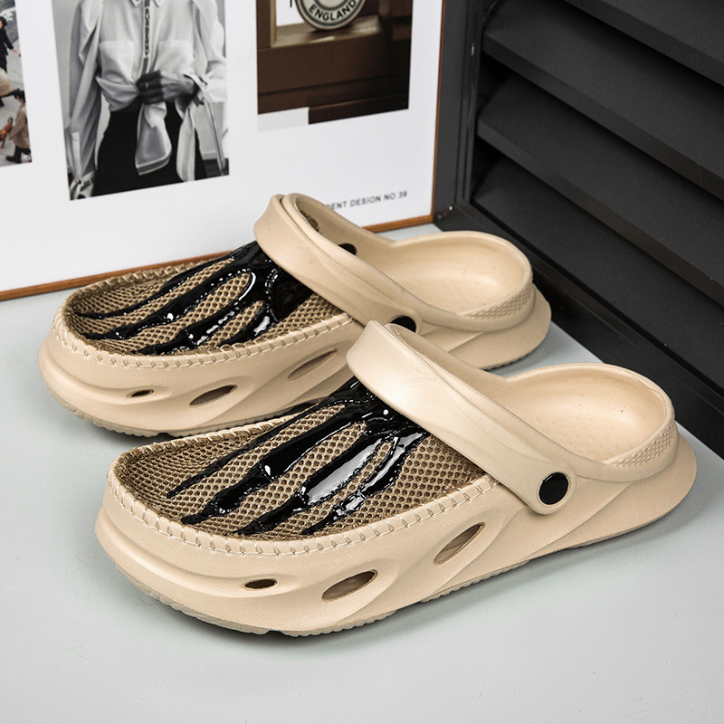 Ademende mesh klompen voor heren, hoogwaardige antislip zomersandalen voor buiten, sportieve casual nieuwe strandslippers met gesloten neus voor mannen_voghion.com