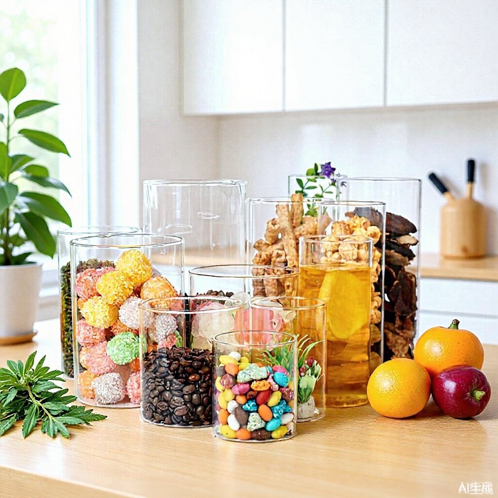 Venta al por mayor de vasos de vidrio cilíndricos sencillos de una sola capa en stock, jarrones de borosilicato alto, recipientes para velas aromáticas, y tazas de leche con diseño de linterna.