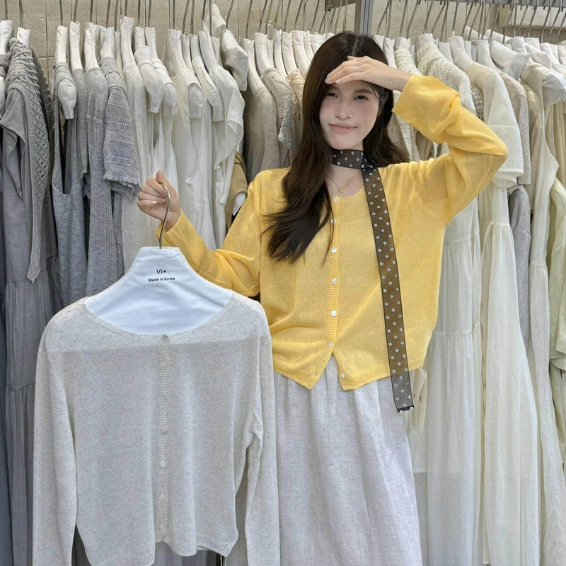 The Only Vi+ Brand: Summer Korean-Style Simple and Versatile Slim-Fit, Comfortable, Sun-Protective Knitted Cardigan for Women 98352 The Only Vi+ Brand: Summer Korean-Style Simple and Versatile Slim-Fit, Comfortable, Sun-Protective Knitted Cardigan for Women 98352
