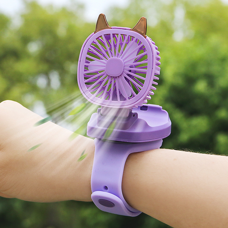 라벤더 퍼플 [충전모델 + 3가지 풍속 + 화려한 조명] + 무료 충전케이블