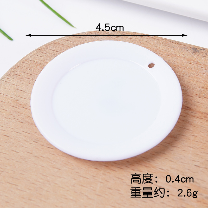 Plato pequeño de plástico blanco simulado para comida, mini plato de comida rápida, plato para bricolaje, juguete de comida, contenedor para pegamento en crema, accesorios.