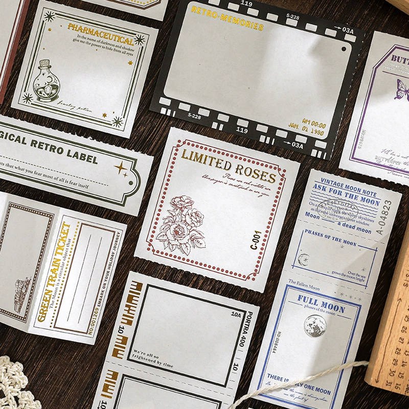 Следы бумаги Jilu Liliana Collection Series Hot Silver embossed Memo Pad Simple Basic Handbook Material Paper