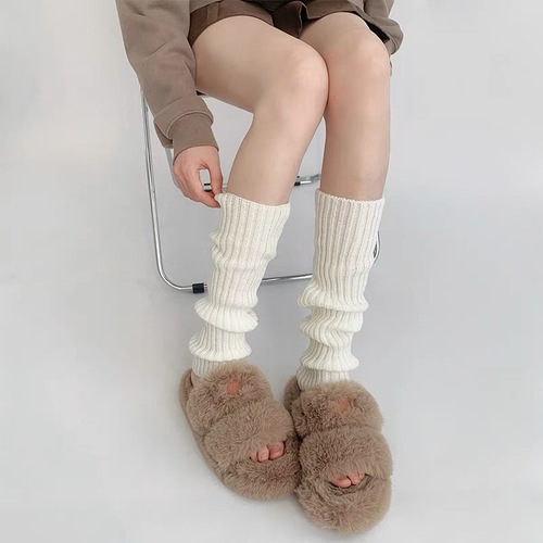 JK Knit Socks with Harajuku Style Y2K Hot Girl College Wind Middle Calf Pile Socks for Women - Winter Warm Snow Boot Socks