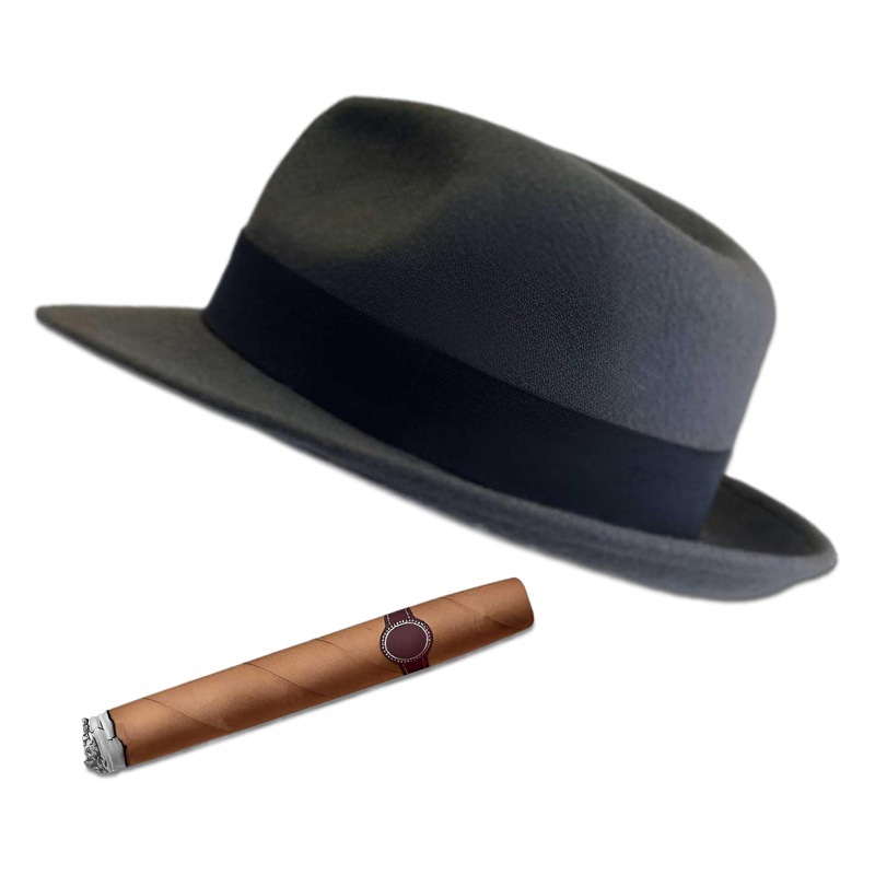 Fedora falsa etiqueta engomada de la ventana del cigarro del coche del cigarro
