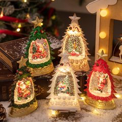 越境クリスマスデコレーション 光るクリスマスツリー クリスタルボール 雪の結晶ライト クリスマスツリー 卓上装飾 ナイトライト