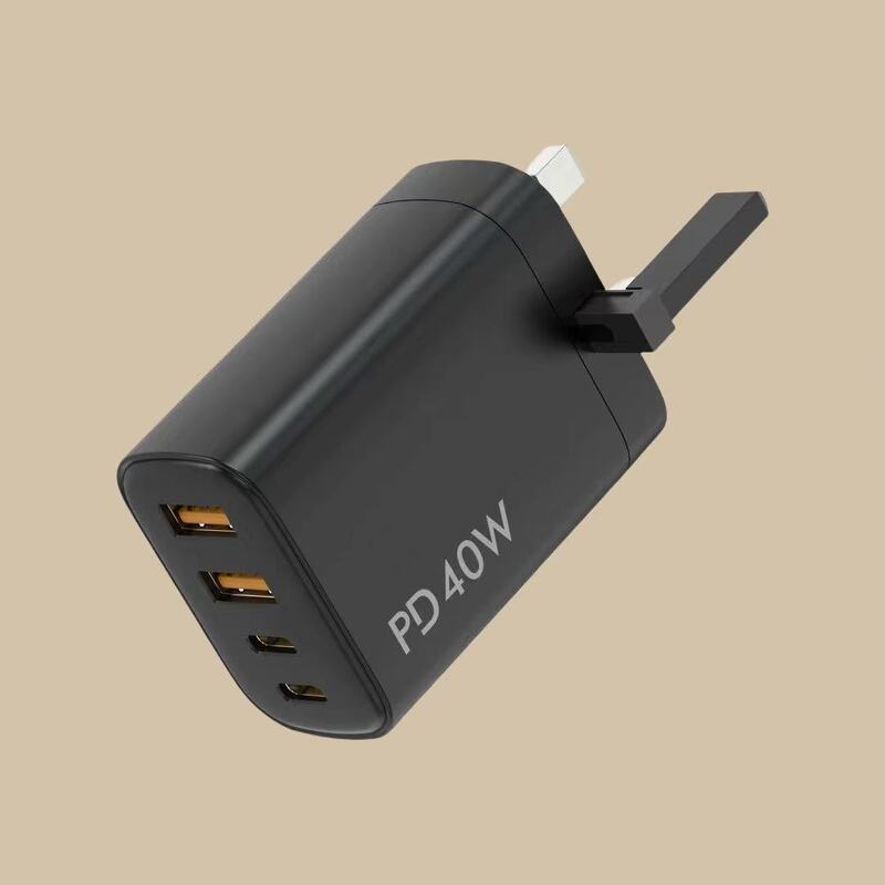 国境を越えた供給インテリジェント高速充電デュアル出力 2C2A 40W PD+QC3.0 デスクトップ マルチポート EU プラグ充電器|undefined