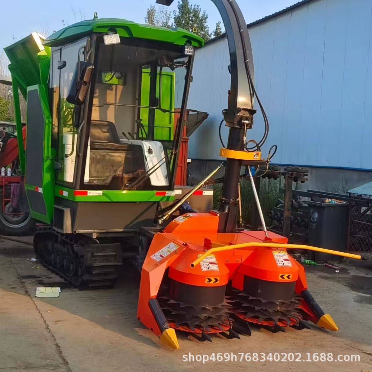 履带式青贮饲料收割机农作物玉米秸秆青储机青绿牧草燕麦收获机