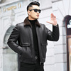 mink leather and fur Whole mink Internal bile genuine leather leather clothing Goat Pippi Lapel leather jacket Fur one coat