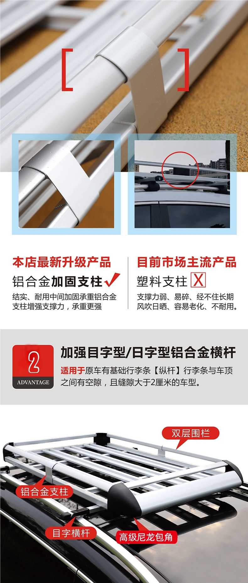 Off-Road Suv Car Roof Rack Shelf Car Universal Roof Frame Luggage Frame Basket Travel Rack Roof Rack