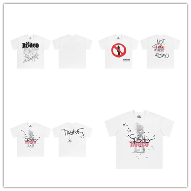 Travis Scott FW24 DAYS BEFORE RODEO Окружающая английская футболка с короткими рукавами для мужчин и женщин