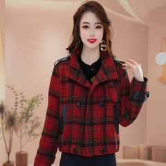 一件代发直播爆款2025秋季新款时尚立领长袖短外套女装上衣