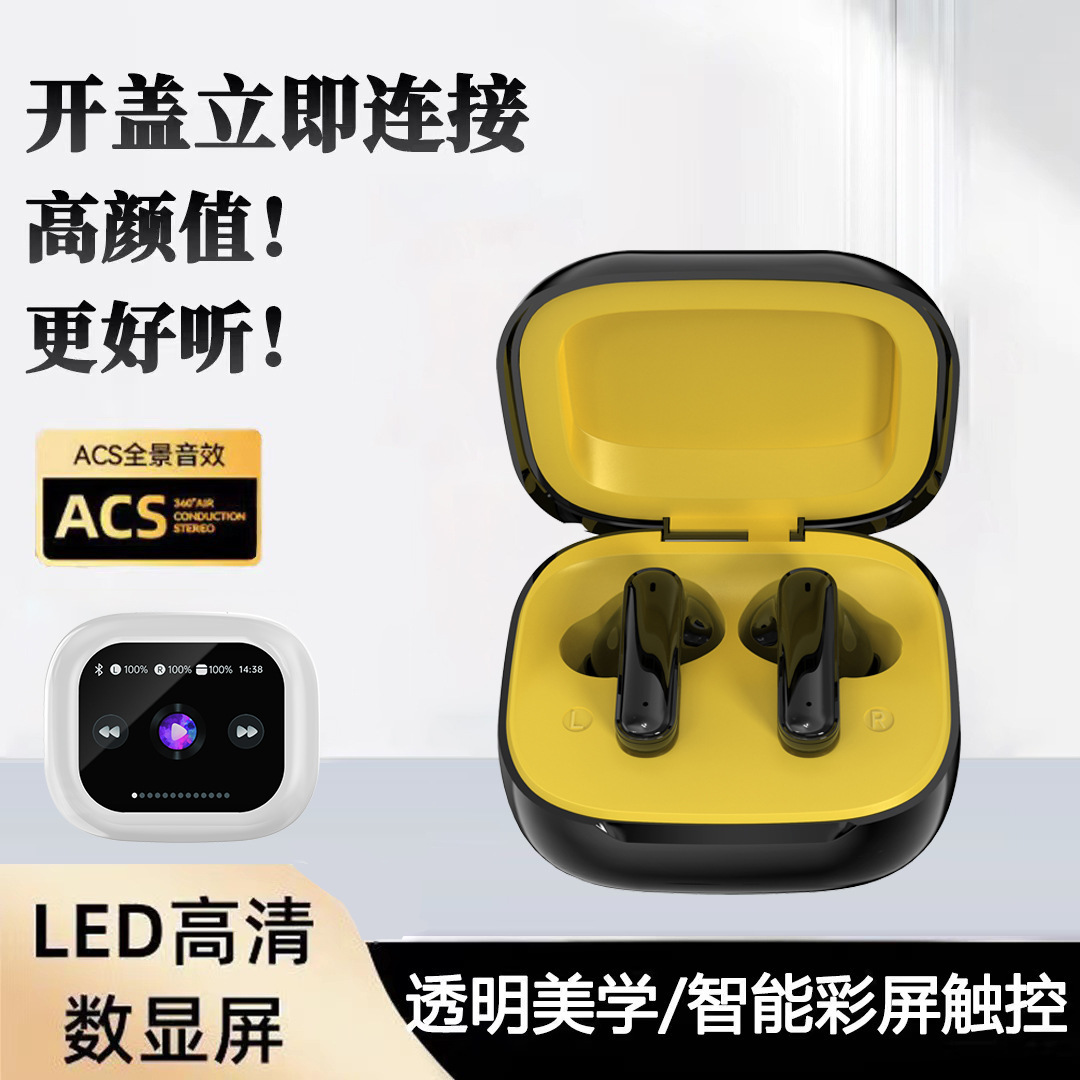 Nuevos auriculares Bluetooth inalámbricos con pantalla a color ENC con reducción de ruido, auriculares inteligentes con alta calidad de sonido en la oreja, duración de la batería de larga duración