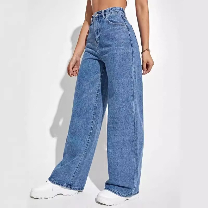 Damen Jeans Mit Hoher Taille Für Einen Schmalen Geraden Schnitt_voghion.com