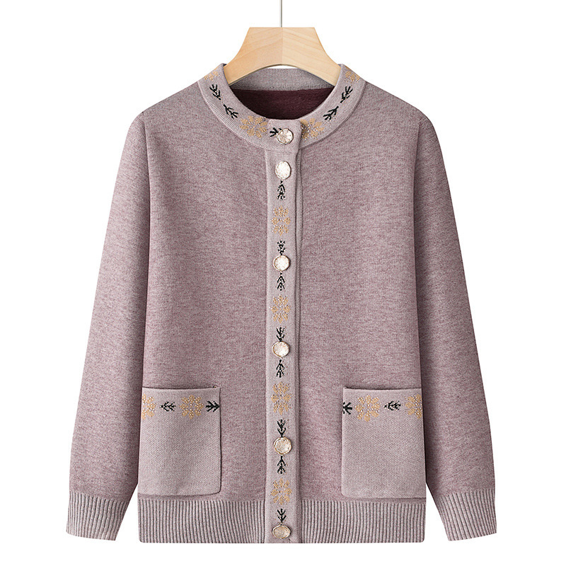 高齢者女装おばあちゃんベルベットセーター春秋服ママニットコート秋冬服冬服老人上着|undefined
